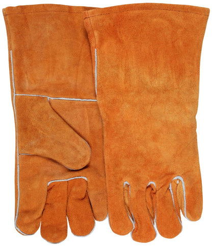 Cowhide Split Leather Welding Gloves, CV-C+ Grade, Fleece Lined