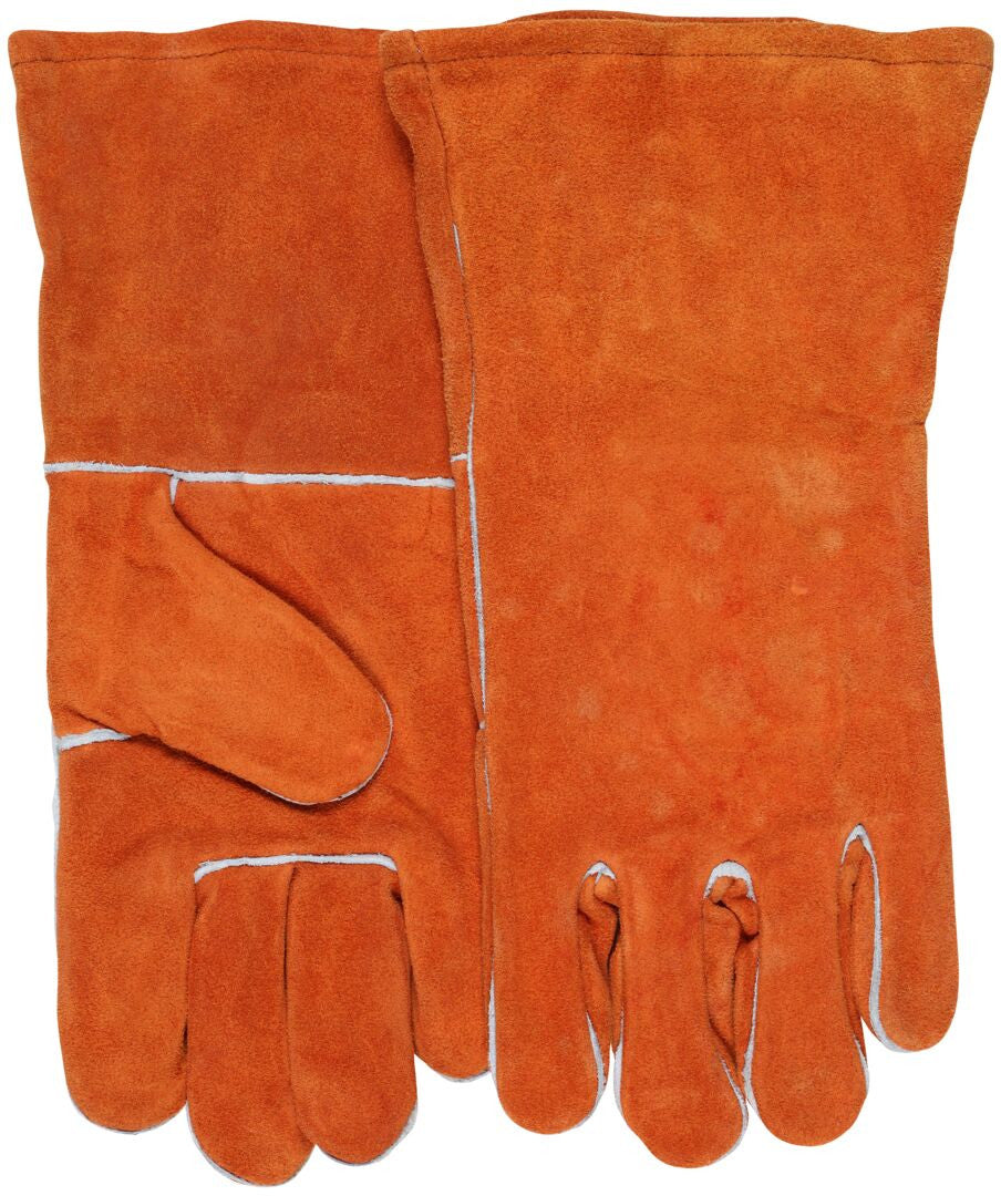 Welding Gloves, Split Cowhide Leather, Select B+ Grade, Fleece-Lined