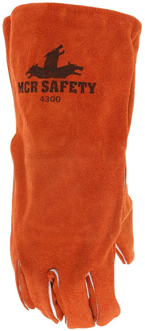 Cowhide Split Leather Welding Gloves, Select B+ Grade, Cotton Drill Lining