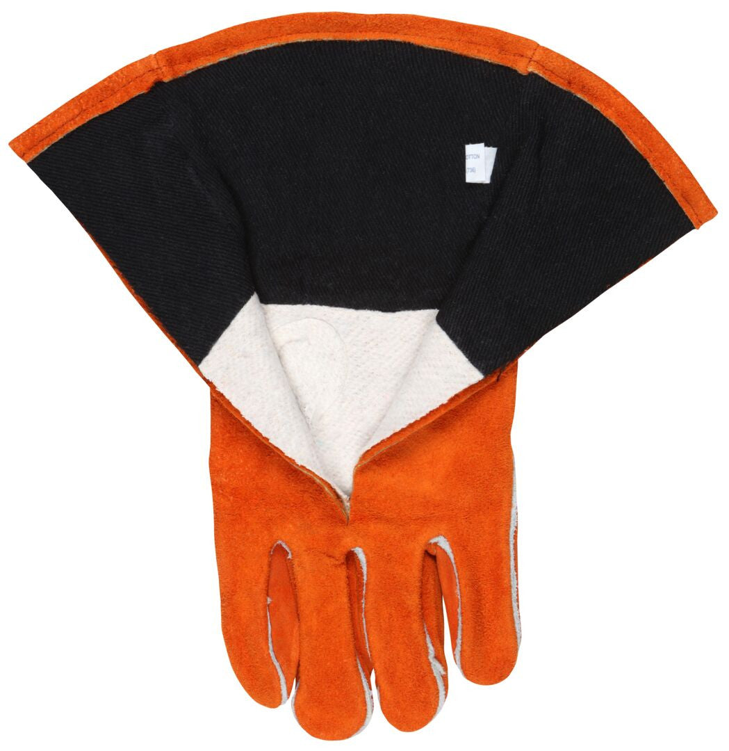 Cowhide Split Leather Welding Gloves, Select B+ Grade, Cotton Drill Lining