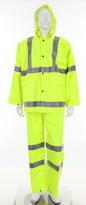 2083SR - Luminator Hi-Visibility Rain Gear - .38mm PVC Polyester PVC - 3 Piece Hi Vis Reflective Rain Suit