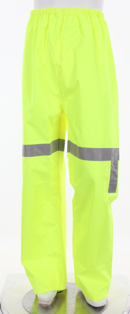 MCR Safety 500RPW - Luminator® Hi Vis Rain Gear - Durable Lightweight Elastic Waist Rain Pants - Lime Polyester / Polyurethane Material - Meets ANSI/ISEA 107 2020 Standard - Class E Compliant — manufacturer image 2