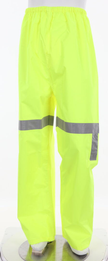 MCR Safety 500RPW - Luminator® Hi Vis Rain Gear - Durable Lightweight Elastic Waist Rain Pants - Lime Polyester / Polyurethane Material - Meets ANSI/ISEA 107 2020 Standard - Class E Compliant — manufacturer image 2