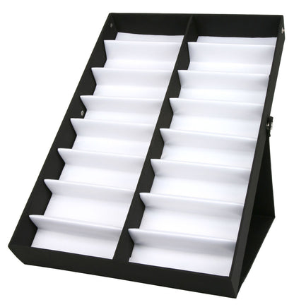 MCR Safety ESC16 - Black Eyewear Display Case - Holds 16 Pair Average Size Safety Glasses - Perfect for Show Displays and Sales Travel - Foldable Pop Pivots to Form a Display Stand — manufacturer image 2