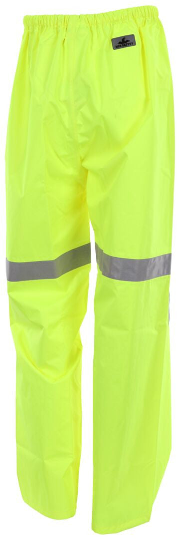 MCR Safety 500RPW - Luminator® Hi Vis Rain Gear - Durable Lightweight Elastic Waist Rain Pants - Lime Polyester / Polyurethane Material - Meets ANSI/ISEA 107 2020 Standard - Class E Compliant — manufacturer image 3