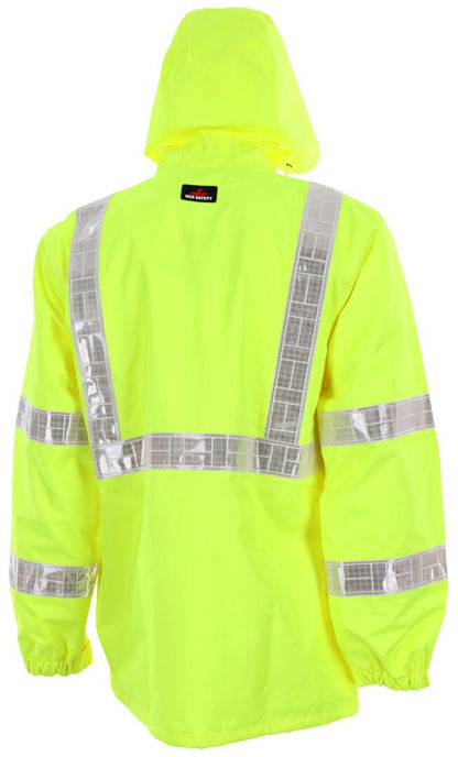 MCR Safety 598RJH - Luminator® Hi Vis Rain Jacket - Breathable Polyester / PU Fabric - Zippered Front Closure - Meets ANSI/ISEA 107 2020 Standard - Type R Class 3 Compliant — manufacturer image 3