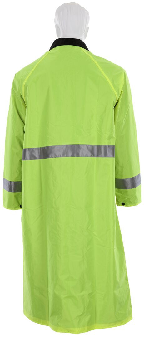 MCR Safety 7368CR - Luminator® Series - Hi-Vis Reflective Rain Gear - .54mm Nylon / PVC - PVC / Nylon - Premium Waterproof Raincoat - Reversible Coat Lime to Black — manufacturer image 6