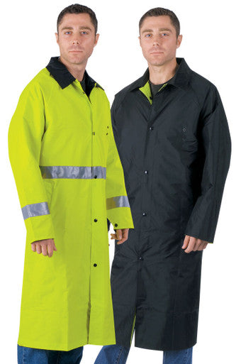 MCR Safety 7368CR - Luminator® Series - Hi-Vis Reflective Rain Gear - .54mm Nylon / PVC - PVC / Nylon - Premium Waterproof Raincoat - Reversible Coat Lime to Black
