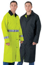 MCR Safety 7368CR - Luminator® Series - Hi-Vis Reflective Rain Gear - .54mm Nylon / PVC - PVC / Nylon - Premium Waterproof Raincoat - Reversible Coat Lime to Black