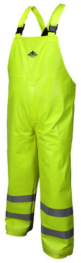 MCR Safety BJ238BP - Big Jake® 2 Rainwear - PVC / Meta-Aramid Fabric - Flame Resistant Rain Bib-Pants - ANSI Class E High Visibility Standard - CAT2 - Arc Rating ATPV 11 cal/cm²