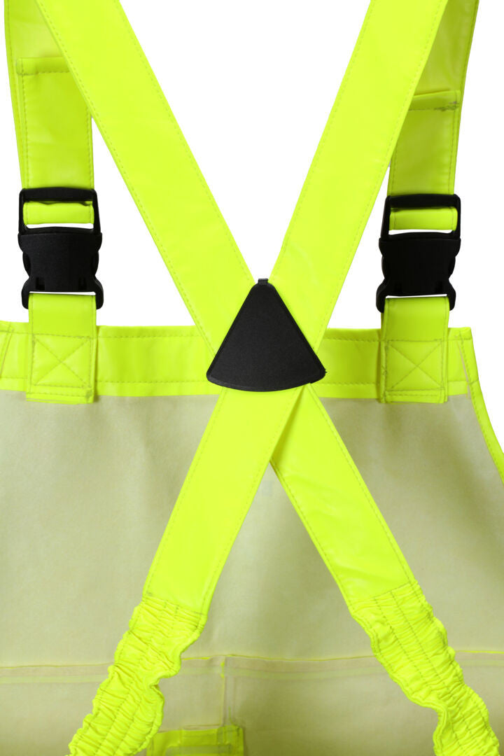 MCR Safety BJ238BP - Big Jake® 2 Rainwear - PVC / Meta-Aramid Fabric - Flame Resistant Rain Bib-Pants - ANSI Class E High Visibility Standard - CAT2 - Arc Rating ATPV 11 cal/cm² — manufacturer image 5