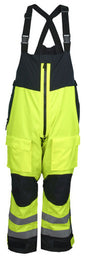 MCR Safety UT38BP - UltraTech® Hi Vis Rain Pants - Meets ANSI/ISEA 107 2020 Standards - Class E Compliant - Bib Style Pants with Zippered Front - Full Elastic Adjustable Suspenders - Inner Knee Pad Pockets