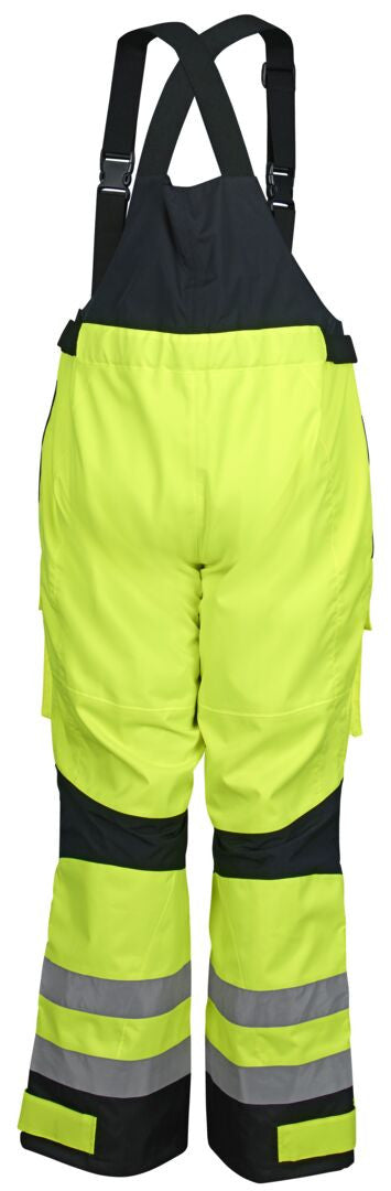 MCR Safety UT38BP - UltraTech® Hi Vis Rain Pants - Meets ANSI/ISEA 107 2020 Standards - Class E Compliant - Bib Style Pants with Zippered Front - Full Elastic Adjustable Suspenders - Inner Knee Pad Pockets — manufacturer image 4