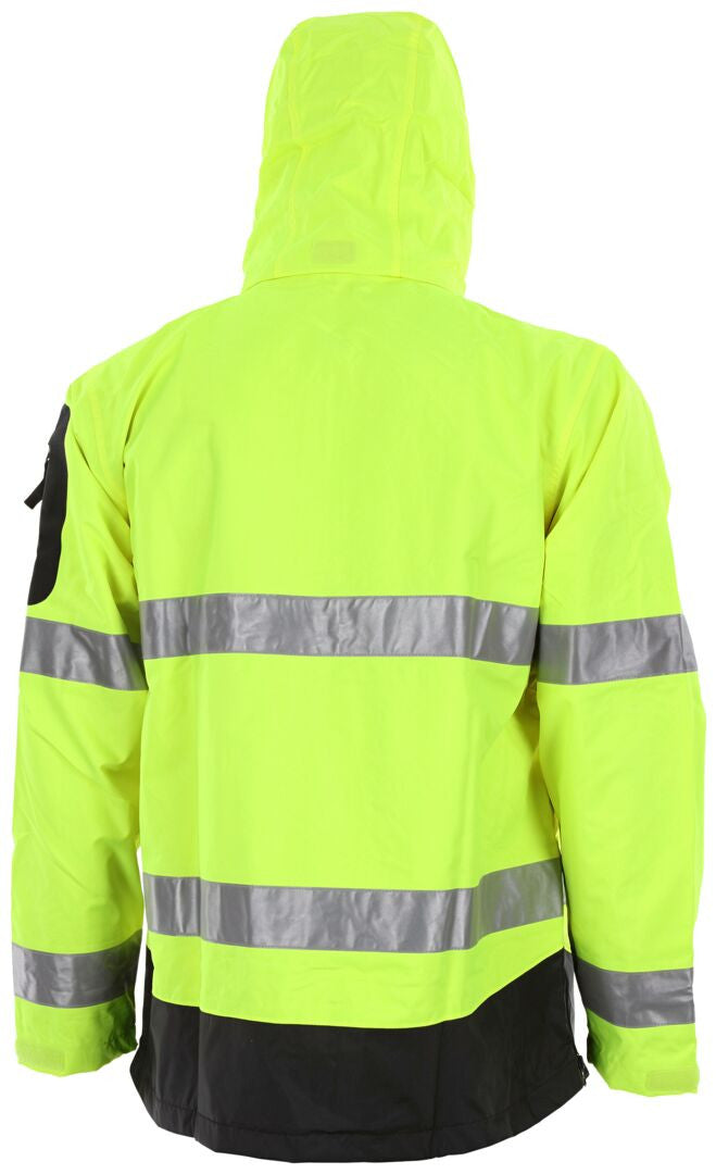 MCR Safety UT38JH - UltraTech® Hi-Vis Rain Jacket - Meets ANSI/ISEA 107 2020 Standard - Type R Class 3 Compliant - Jacket with Hideaway Attached Hood - Zippered Mesh Underarm Vents - Zippered Front Closure — manufacturer image 5