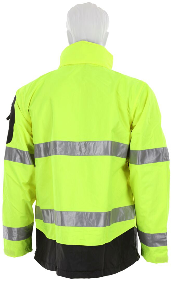 MCR Safety UT38JH - UltraTech® Hi-Vis Rain Jacket - Meets ANSI/ISEA 107 2020 Standard - Type R Class 3 Compliant - Jacket with Hideaway Attached Hood - Zippered Mesh Underarm Vents - Zippered Front Closure — manufacturer image 6