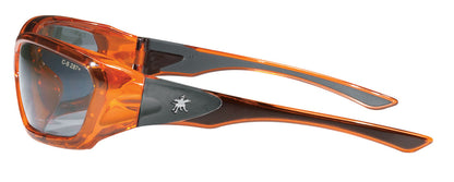 MCR Safety FF1 - ForceFlex® FF1 Series Crystal Orange Safety Glasses - Silver Mirror Lenses - Lenses Molded into Flexible TPU Frame - Flexible Full Frame Design Fits Average to Larger Facial Profiles — manufacturer image 3