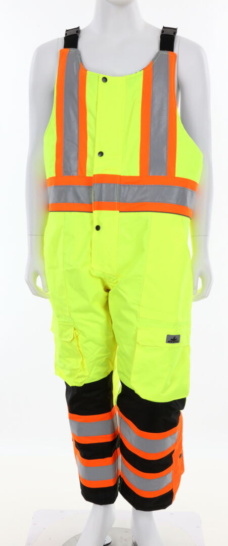 MCR Safety VT38BP - Vortex Hi-Vis Rainwear - Winter Pants - Insulated Rip-Stop Polyester/PU - Easy Release Suspenders - Meets ANSI/ISEA 107 2020 Standard - Class E Compliant Bib Pant - Protects in Temperatures as Low as -27° F — manufacturer image 2