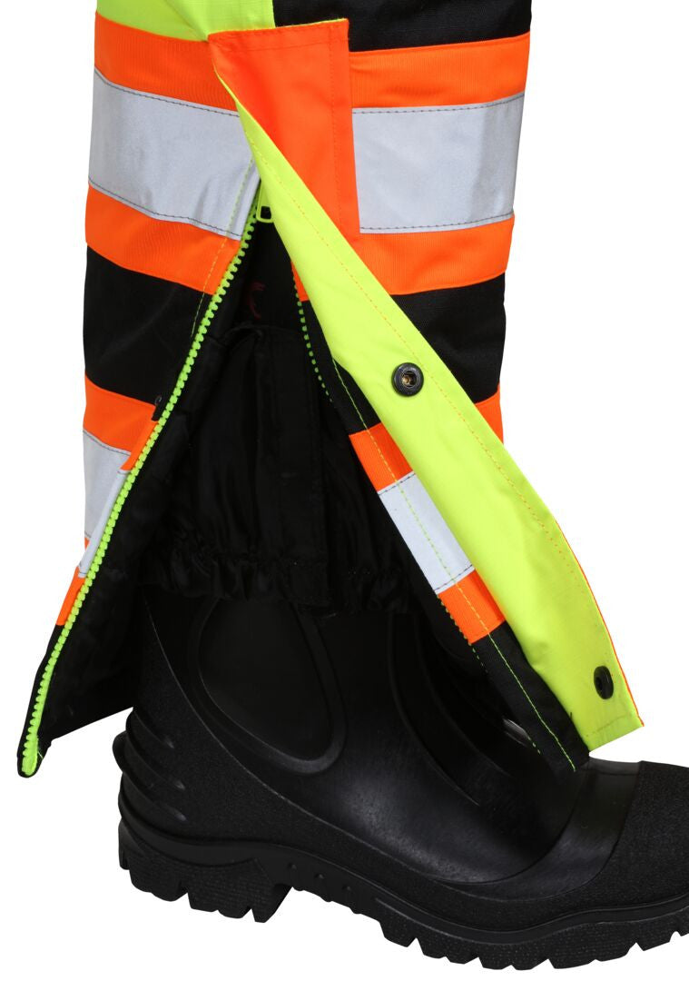 MCR Safety VT38BP - Vortex Hi-Vis Rainwear - Winter Pants - Insulated Rip-Stop Polyester/PU - Easy Release Suspenders - Meets ANSI/ISEA 107 2020 Standard - Class E Compliant Bib Pant - Protects in Temperatures as Low as -27° F — manufacturer image 6