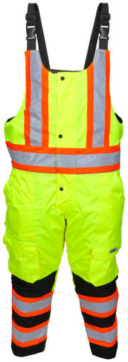 MCR Safety VT38BP - Vortex Hi-Vis Rainwear - Winter Pants - Insulated Rip-Stop Polyester/PU - Easy Release Suspenders - Meets ANSI/ISEA 107 2020 Standard - Class E Compliant Bib Pant - Protects in Temperatures as Low as -27° F