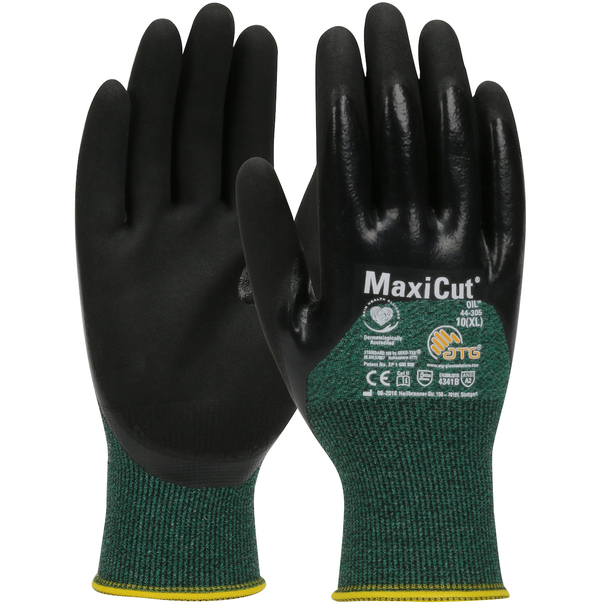 MaxiCut® Oil: Seamless Knit Engineered Yarn Glove with Nitrile Coated MicroFoam Grip on Palm, Fingers & Knuckles