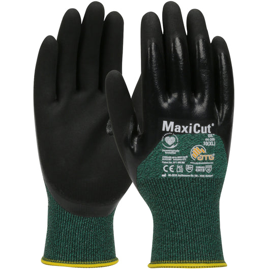 MaxiCut® Oil: Seamless Knit Engineered Yarn Glove with Nitrile Coated MicroFoam Grip on Palm, Fingers & Knuckles