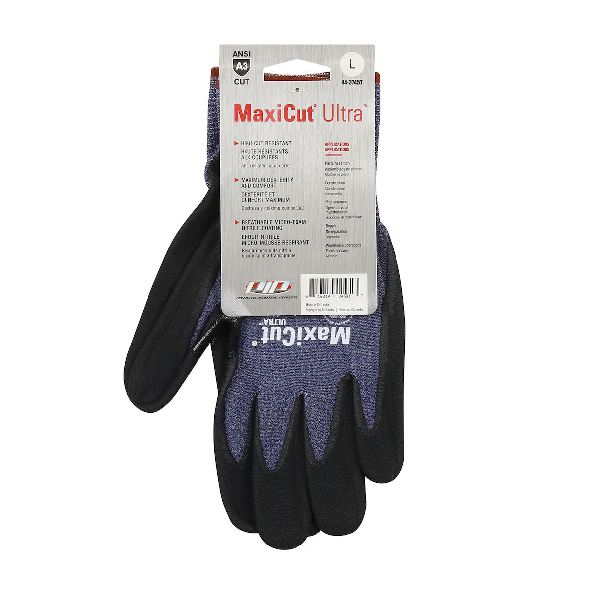 ATG 44-3745T – Seamless Knit A3 Engineered Yarn Glove with Premium Nitrile Coated MicroFoam Grip on Palm & Fingers - Touchscreen - Hang Tagged