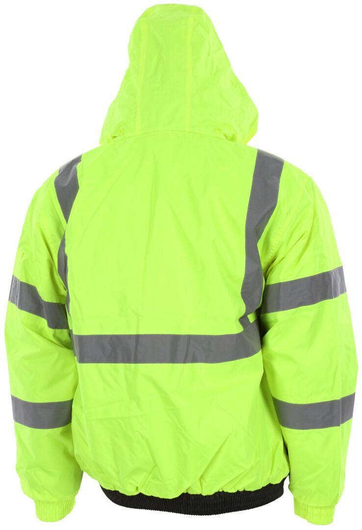 MCR Safety VBBQCL3L - Luminator® Series - Two Tone Value Bomber Jacket - Meets ANSI/ISEA 107 2020 Standards - Type R Class 3 Compliant - Quilted Rain Jacket with Silver Reflective Stripes - Quilted Liner Adds Warmth and Comfort — manufacturer image 4