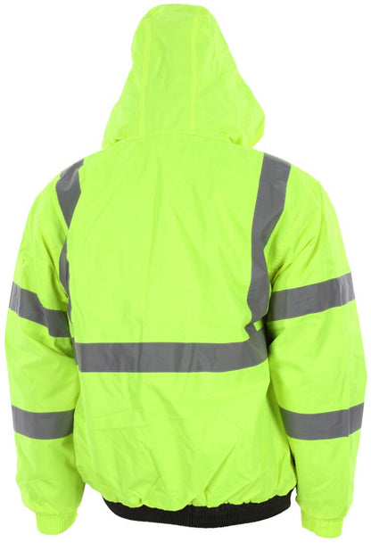MCR Safety VBBQCL3L - Luminator® Series - Two Tone Value Bomber Jacket - Meets ANSI/ISEA 107 2020 Standards - Type R Class 3 Compliant - Quilted Rain Jacket with Silver Reflective Stripes - Quilted Liner Adds Warmth and Comfort — manufacturer image 4