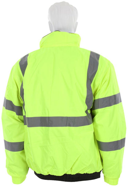 MCR Safety VBBQCL3L - Luminator® Series - Two Tone Value Bomber Jacket - Meets ANSI/ISEA 107 2020 Standards - Type R Class 3 Compliant - Quilted Rain Jacket with Silver Reflective Stripes - Quilted Liner Adds Warmth and Comfort — manufacturer image 6