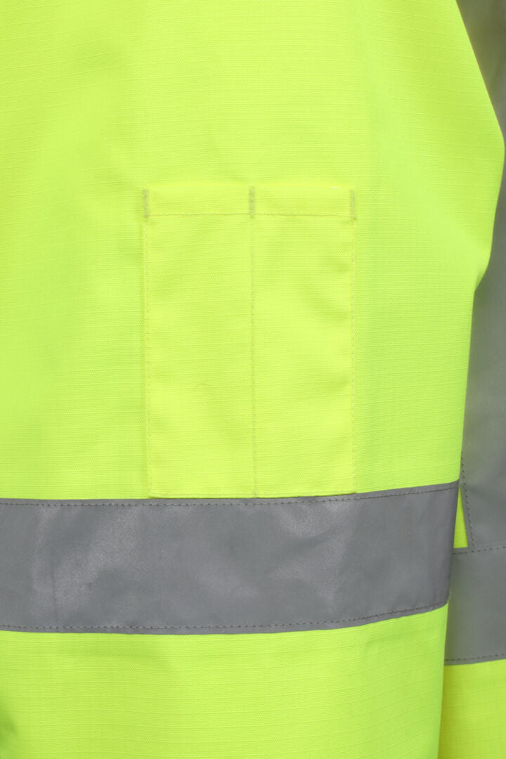 MCR Safety VT238JH - Hi-Vis Rain Gear - Winter Jacket - Rip Stop Polyester / PU Outer Shell - Zip Out Hi-Vis Anti-Piling Fleece Liner - Both Meet ANSI/ISEA 107 2020 Type R Class 3 Standard - Outer Jacket Shell has Detachable Hood — manufacturer image 9