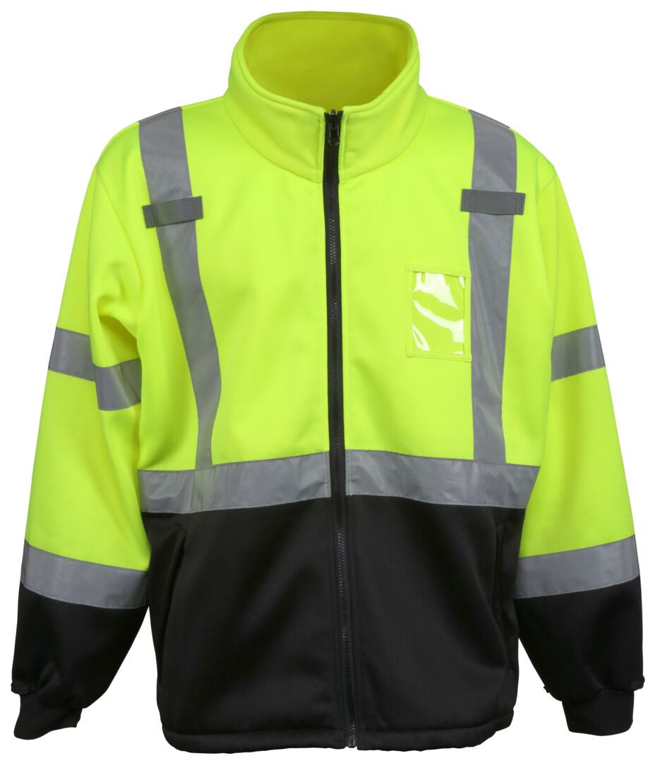 MCR Safety VT238JH - Hi-Vis Rain Gear - Winter Jacket - Rip Stop Polyester / PU Outer Shell - Zip Out Hi-Vis Anti-Piling Fleece Liner - Both Meet ANSI/ISEA 107 2020 Type R Class 3 Standard - Outer Jacket Shell has Detachable Hood — manufacturer image 10