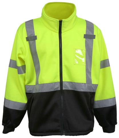 MCR Safety VT238JH - Hi-Vis Rain Gear - Winter Jacket - Rip Stop Polyester / PU Outer Shell - Zip Out Hi-Vis Anti-Piling Fleece Liner - Both Meet ANSI/ISEA 107 2020 Type R Class 3 Standard - Outer Jacket Shell has Detachable Hood — manufacturer image 10