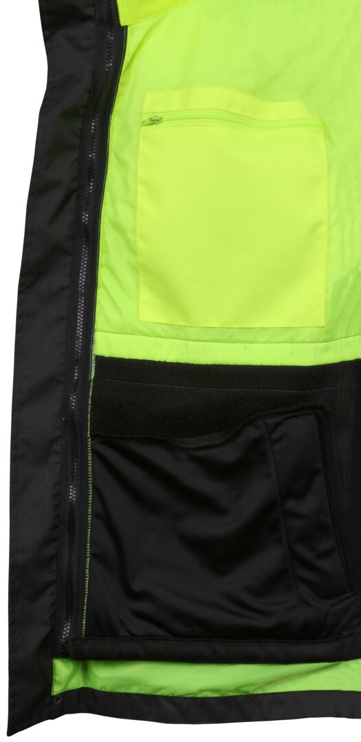 MCR Safety VT238JH - Hi-Vis Rain Gear - Winter Jacket - Rip Stop Polyester / PU Outer Shell - Zip Out Hi-Vis Anti-Piling Fleece Liner - Both Meet ANSI/ISEA 107 2020 Type R Class 3 Standard - Outer Jacket Shell has Detachable Hood — manufacturer image 15