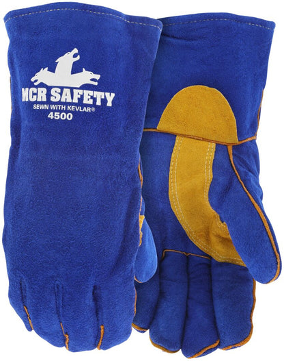 Insulated Welding Gloves, Split Cowhide, Select B+ Grade, Foam Lined, Gauntlet Cuff