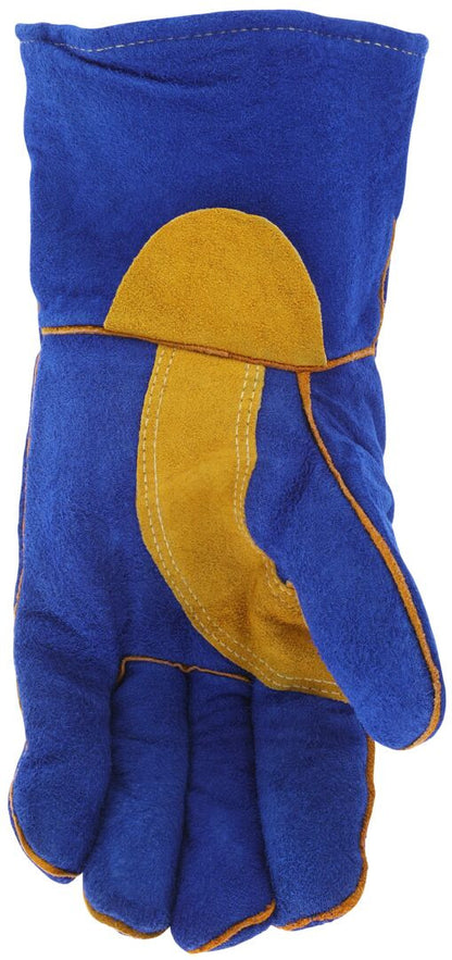 Insulated Welding Gloves, Split Cowhide, Select B+ Grade, Foam Lined, Gauntlet Cuff