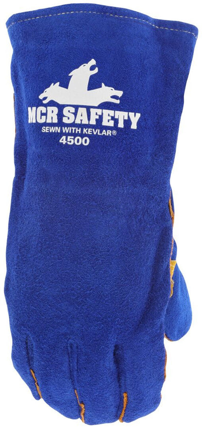 Insulated Welding Gloves, Split Cowhide, Select B+ Grade, Foam Lined, Gauntlet Cuff