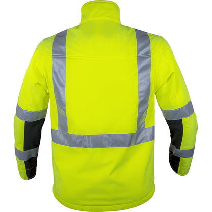 PIP Reflective Apparel 451ST ANSI Type R Class 3 Black Bottom Soft Shell Jacket with Brushed Fleece Lining