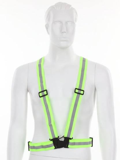 MCR Safety HVS18 - Sash with Full Elastic Stretch Bands - Stretch Silver Reflective Stripes - Adjustable Chest and Waist - Easy Release Front Closure - Fully Adjustable Sash Adds Hi-visibility Color and Reflectivity for Added Safety — manufacturer image 2