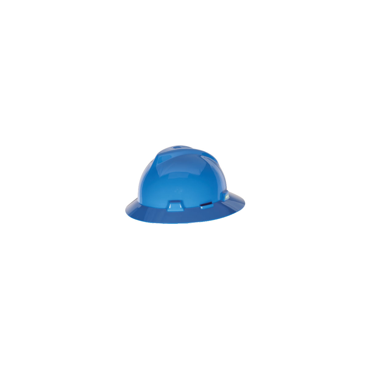 MSA V-Gard® Full Brim Hard Hats - V-Gard Slotted Full-Brim Hat, Blue, w/Staz-On Suspension