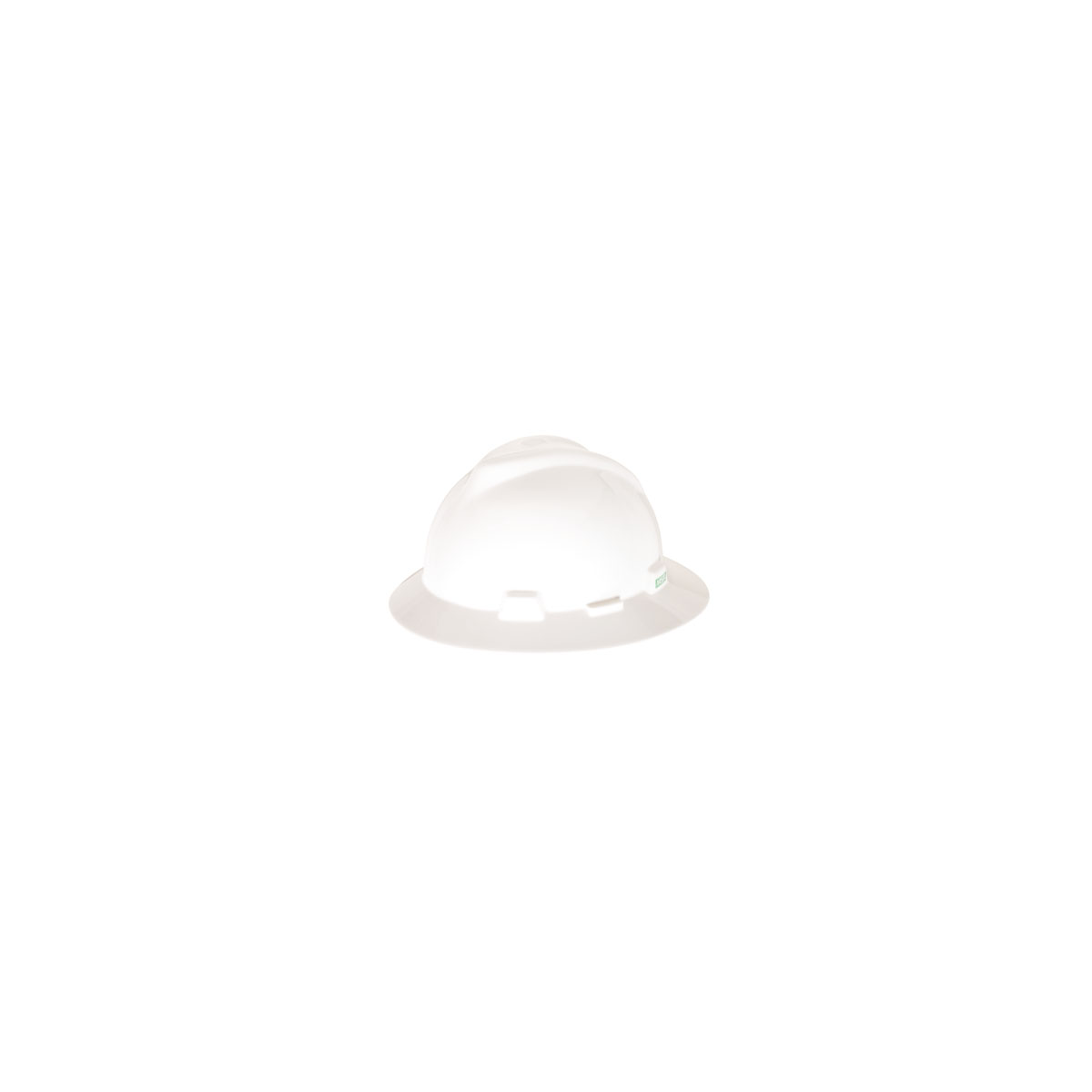 MSA V-Gard® Full Brim Hard Hats - V-Gard Slotted Full-Brim Hat, White, w/Staz-On Suspension