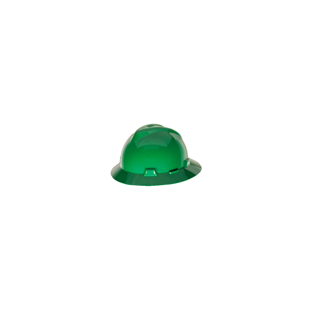 MSA V-Gard® Full Brim Hard Hats - V-Gard Slotted Full-Brim Hat, Green, w/Staz-On Suspension