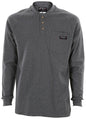 H1G - MCR Safety FR Gear - Gray Flame Resistant (FR) Work Shirt - Long Sleeve Henley Shirt - 100% Cotton - NFPA 70E and NFPA 2112 Compliant