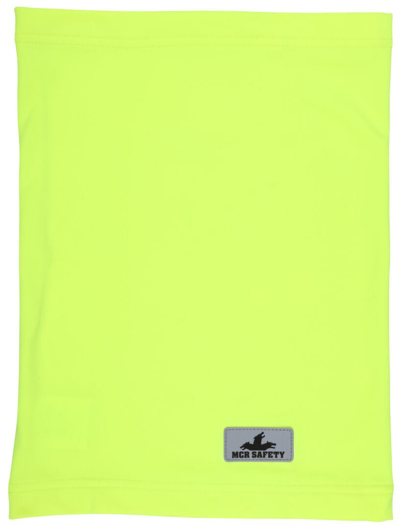 MCR Safety IG8 - Hi-Vis Lime Insulated Neck Gaiters - Polyester Spandex Fleece Stretch Fabric - One Size Fits All - Added Spandex Provides a Stretchable Snug Fit - Soft Inner Fleece is Warm and Comfortable — manufacturer image 4