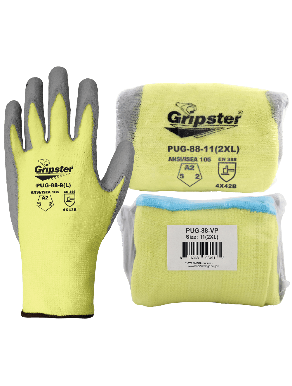 Samurai PUG-88-VP Chemical Handling Gloves - cut level A2 - tan