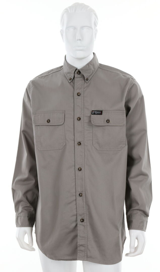 MCR Safety S1G - MCR Safety FR Gear - Flame Resistant (FR) Work Shirt - 100% Cotton - Gray Flame Resistant Shirt - NFPA 70E and NFPA 2112 Compliant — manufacturer image 2
