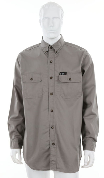 MCR Safety S1G - MCR Safety FR Gear - Flame Resistant (FR) Work Shirt - 100% Cotton - Gray Flame Resistant Shirt - NFPA 70E and NFPA 2112 Compliant — manufacturer image 2