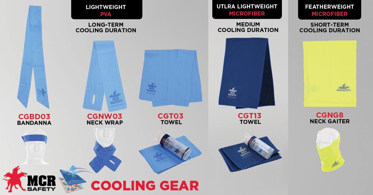 MCR Safety CGT13 - MCR Safety Cooling Gear - 1 Piece Large Blue Cooling Towel - Lightweight Polyester Microfiber - Machine Washable - Measures 40 x 12 Inches - Reusable Container to Safely Store After Use — manufacturer image 3