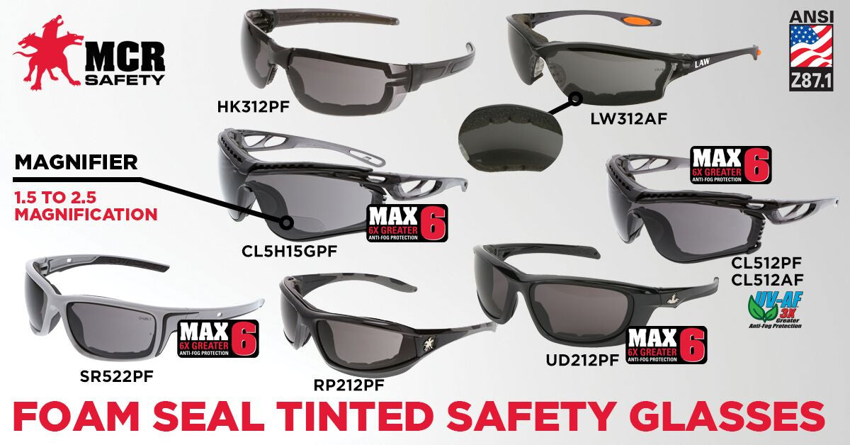 MCR Safety Law® LW3 Series - Foam Lined Safety Glasses - Soft Secure TPR Nose Piece and Temple Inserts - Dielectric Containing No Metal Pieces — manufacturer image 5