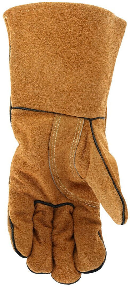 Mustang Cowhide Split Leather Welding Gloves, Jersey Lined, Kevlar Sewn