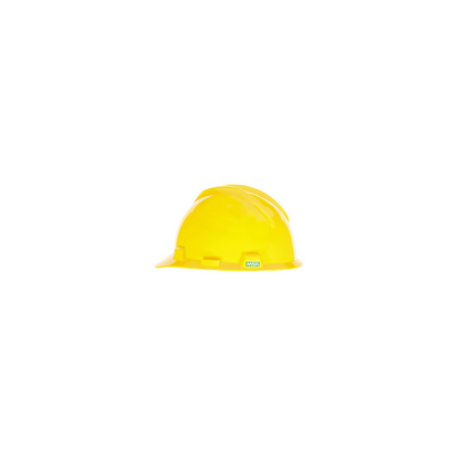 MSA V-Gard® Hard Hat Cap Style - V-Gard Slotted Cap, Yellow, w/Staz-On Suspension